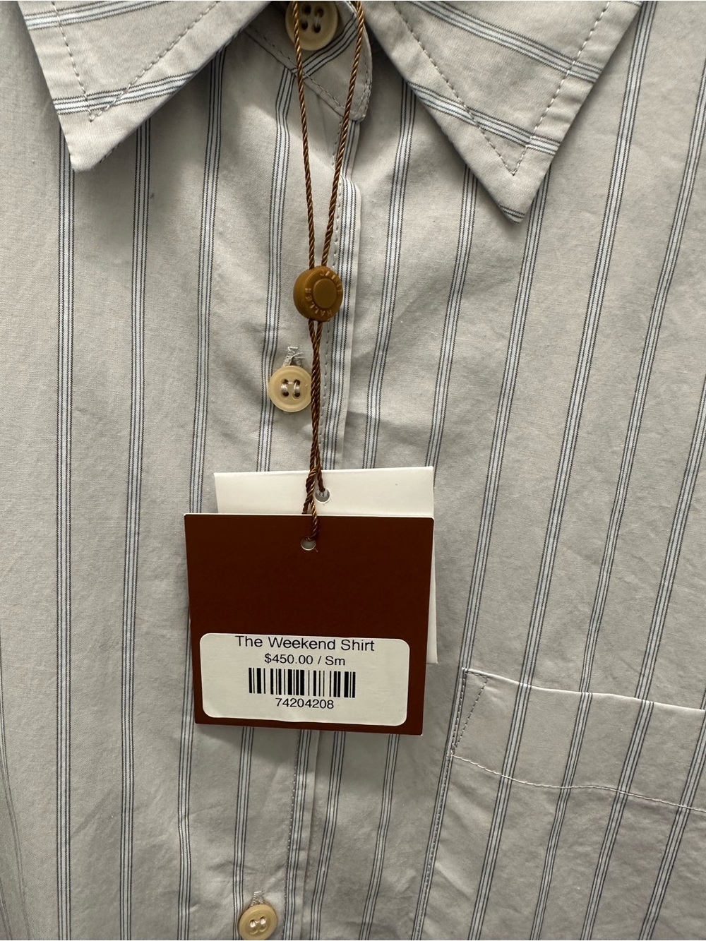 NWT - Jamie Haller Weekend Shirt - grey stripe - size small - Picture 3 of 4
